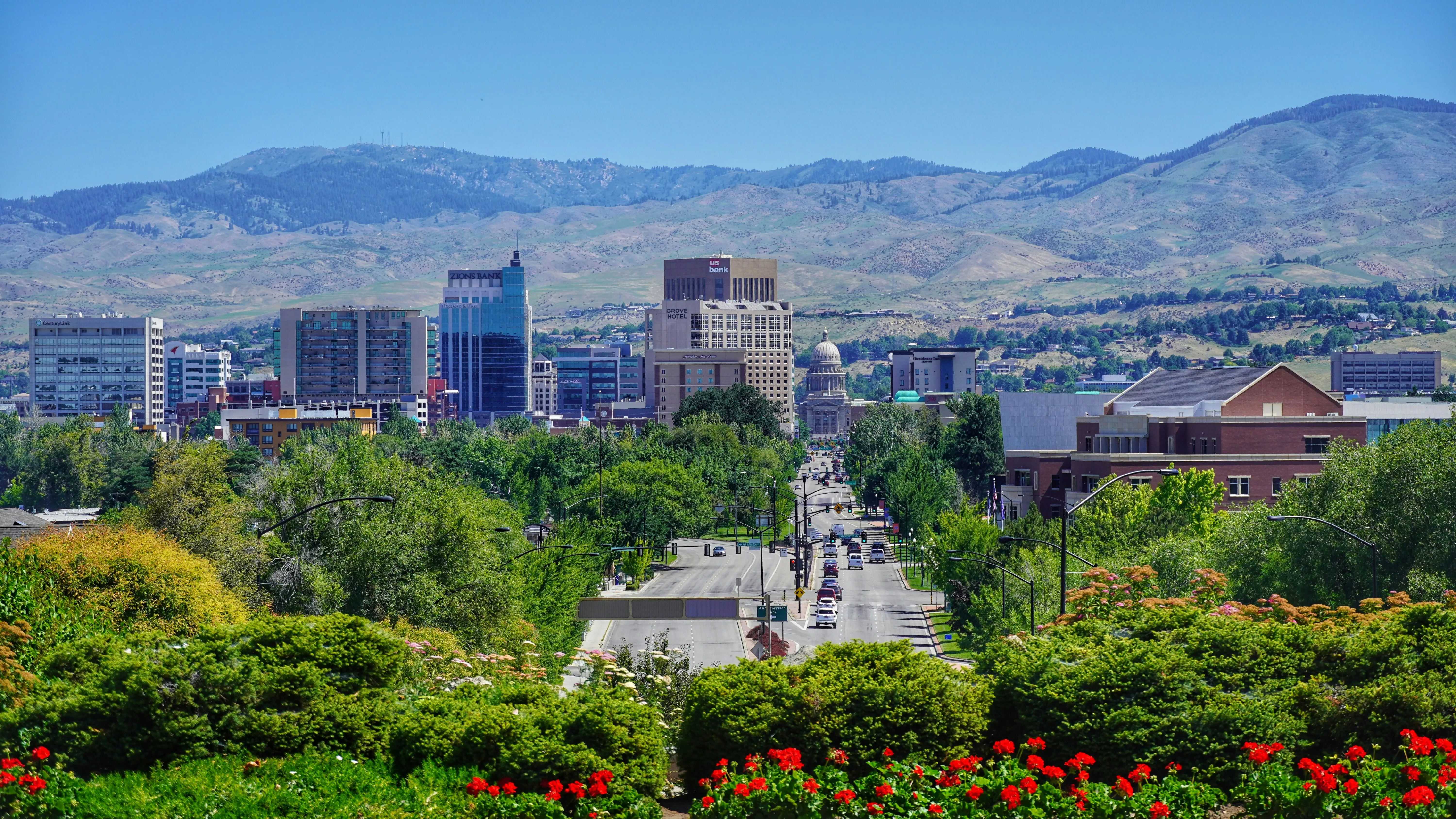 Downtown Boise cityscape skyline background